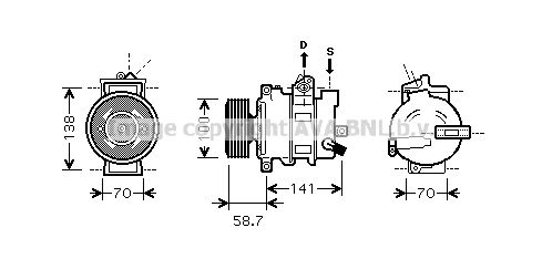 AVA QUALITY COOLING Компрессор, кондиционер AIAK287